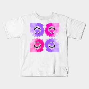 Slime Jelly Monster Emoji Pixel Smiling Face Kids T-Shirt